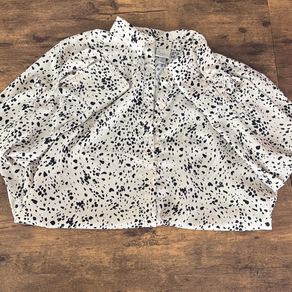 A New Day Black and White Button Down Shirt